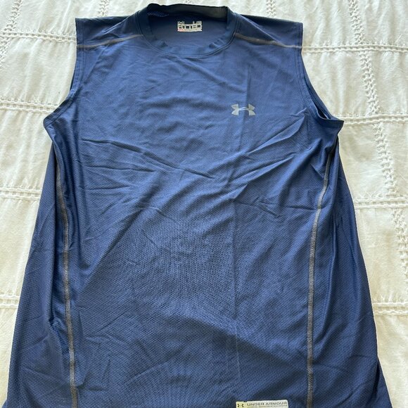 Under Armour Men's Large Fitted Sleeveless Workout/Biking Shirt - Picture 1 of 5